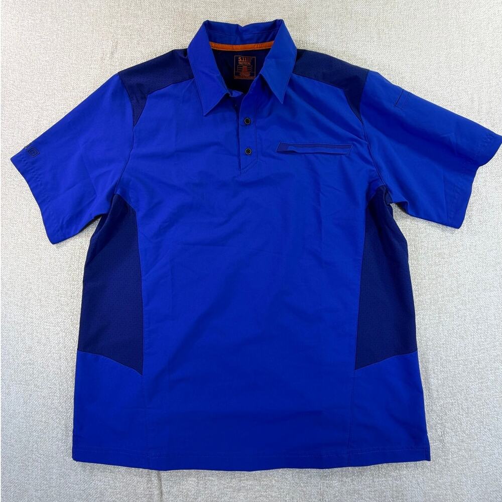 5.11 Tactical Men's Large Blue NWT Freedom Flex Short Sleeve Performance Polo